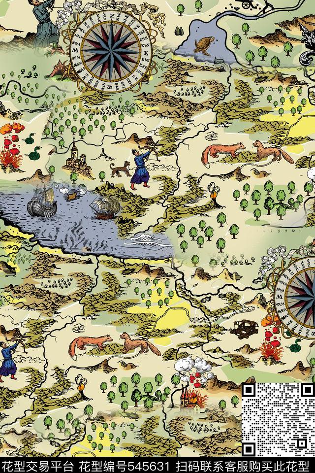 L.D~手绘古罗马生活传统印花华亿平台下载（图片编号: 545631） - 瓦栏（Walan）