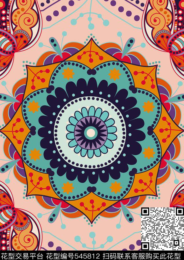 花纹古典底纹花布传统印花华亿平台下载（图片编号: 545812） - 瓦栏（Walan）