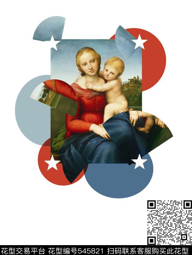 潮流圣母解构数码印花华亿平台下载（图片编号: 545821） - 瓦栏（Walan）