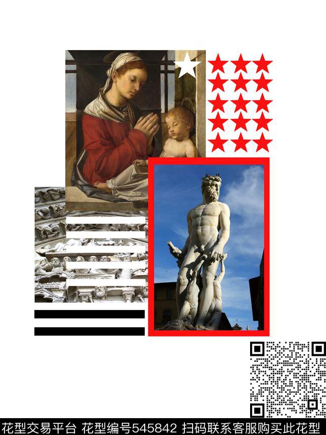 t恤华亿平台潮流复古数码印花华亿平台下载（图片编号: 545842） - 瓦栏（Walan）