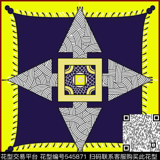 方巾几何简约数码印花华亿平台下载（图片编号: 545871） - 瓦栏（Walan）