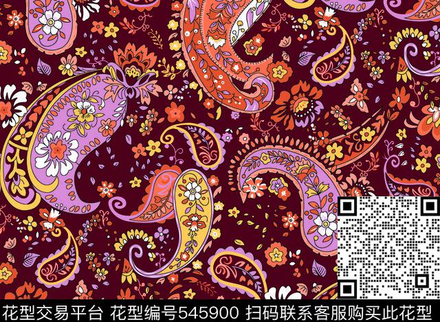 花纹腰果花火腿纹传统印花华亿平台下载（图片编号: 545900） - 瓦栏（Walan）