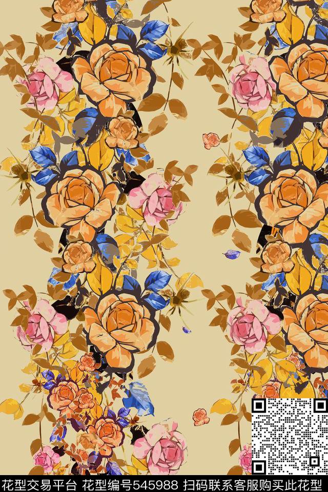 时尚大牌花卉传统印花华亿平台下载（图片编号: 545988） - 瓦栏（Walan）
