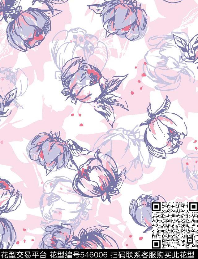 花卉点子服装传统印花华亿平台下载（图片编号: 546006） - 瓦栏（Walan）