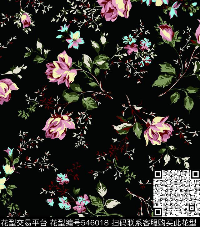 花卉碎花小花传统印花华亿平台下载（图片编号: 546018） - 瓦栏（Walan）