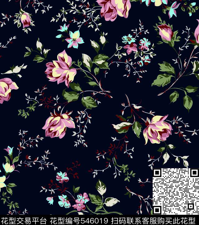 碎花小花花卉传统印花华亿平台下载（图片编号: 546019） - 瓦栏（Walan）