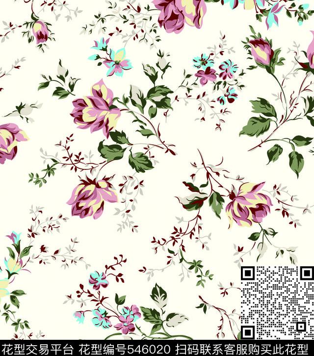 碎花小花花卉传统印花华亿平台下载（图片编号: 546020） - 瓦栏（Walan）