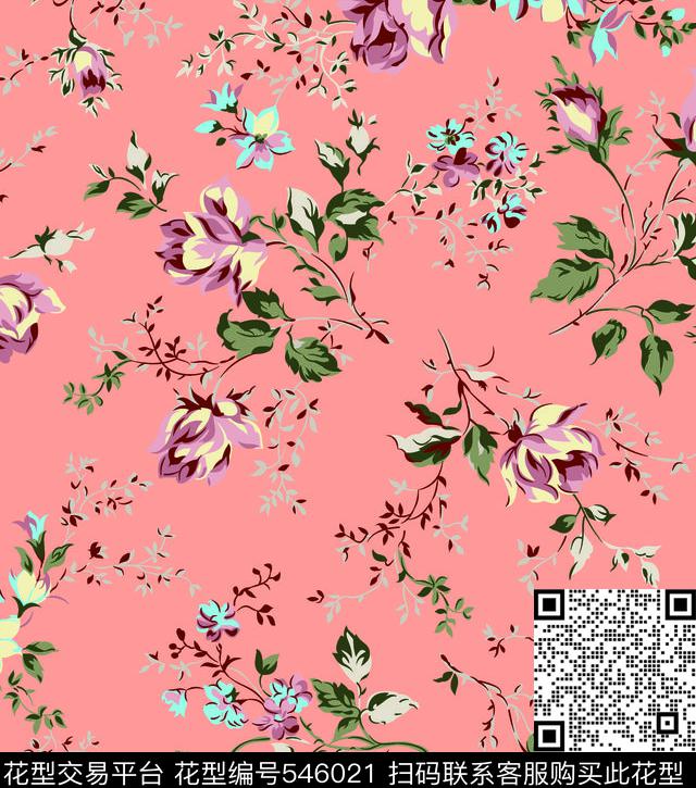 碎花小花花卉传统印花华亿平台下载（图片编号: 546021） - 瓦栏（Walan）