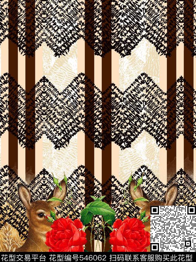 趣味动物花卉箱包图案数码印花华亿平台下载（图片编号: 546062） - 瓦栏（Walan）