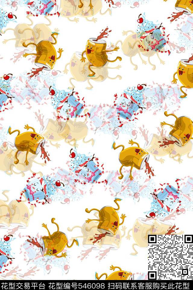 卡通炫彩夏日数码印花华亿平台下载（图片编号: 546098） - 瓦栏（Walan）