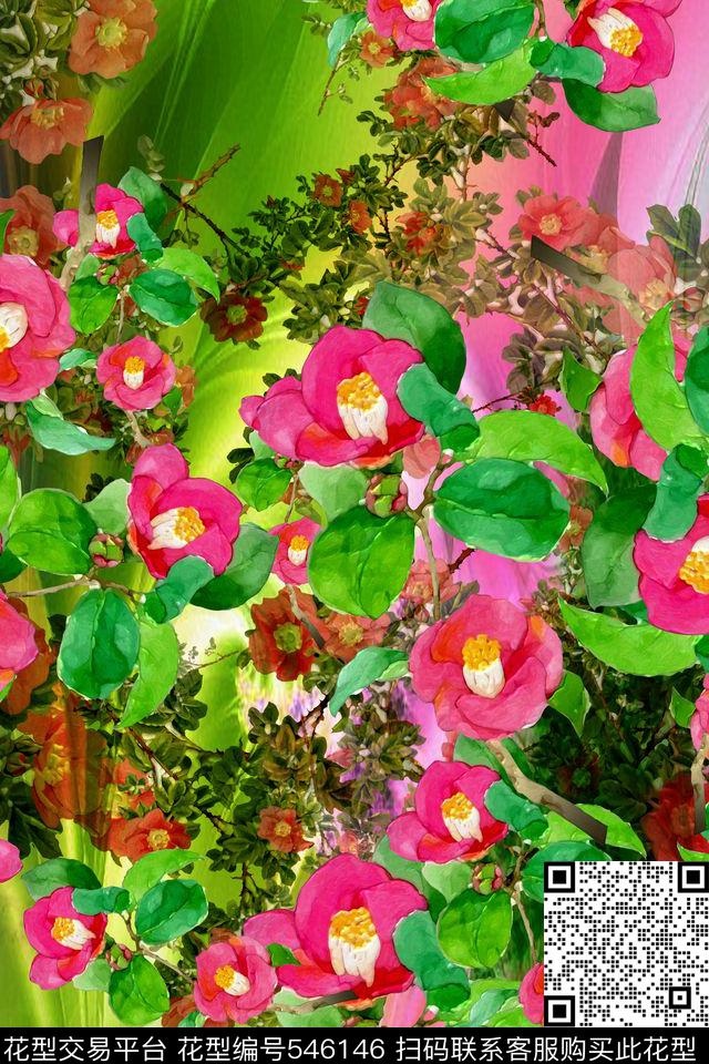 2016春夏新款花草丛生民族风数码印花华亿平台下载（图片编号: 546146） - 瓦栏（Walan）