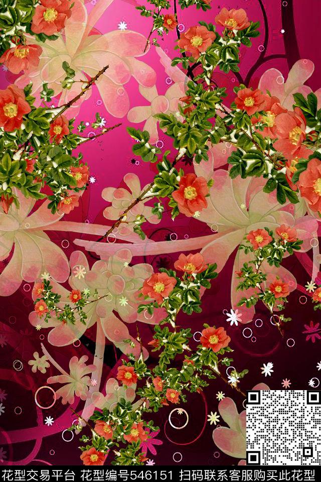 2016春夏新款花卉风景连衣裙泳装家纺数码印花华亿平台下载（图片编号: 546151） - 瓦栏（Walan）