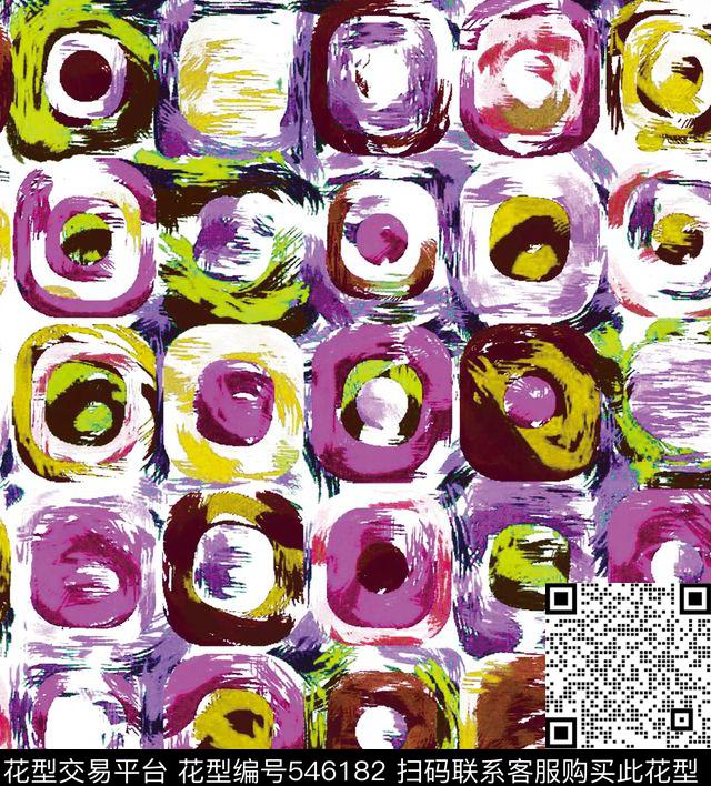 原创几何优雅数码印花华亿平台下载（图片编号: 546182） - 瓦栏（Walan）