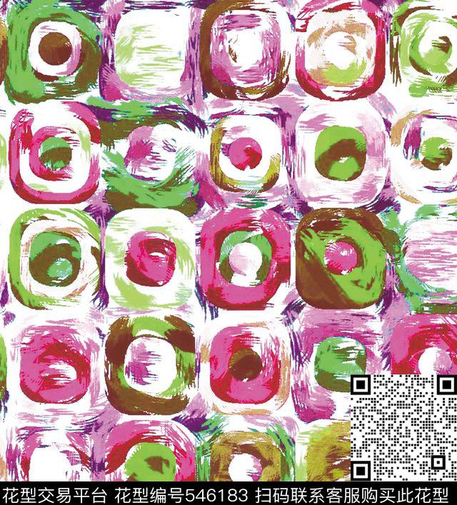 原创几何优雅数码印花华亿平台下载（图片编号: 546183） - 瓦栏（Walan）