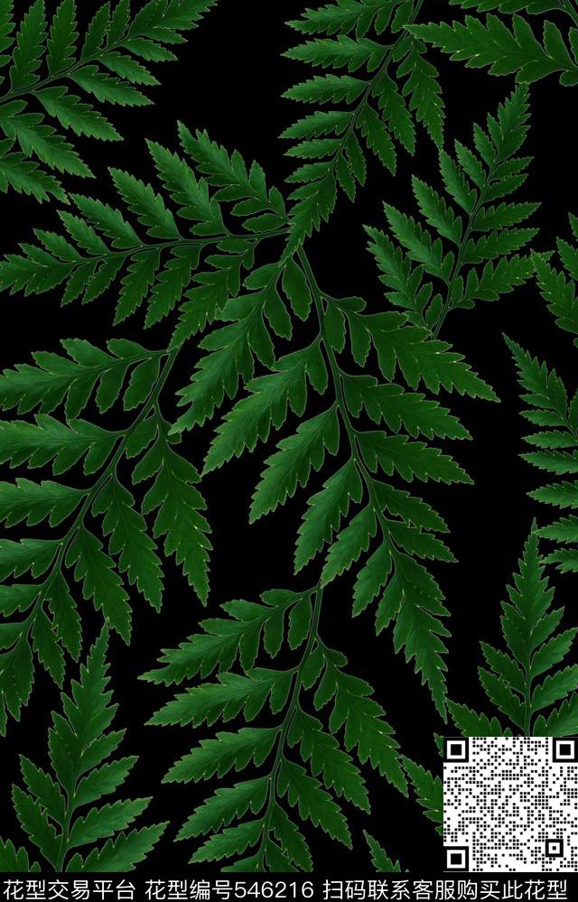 欧美流行时尚手绘幻彩树叶田园风数码印花华亿平台下载（图片编号: 546216） - 瓦栏（Walan）