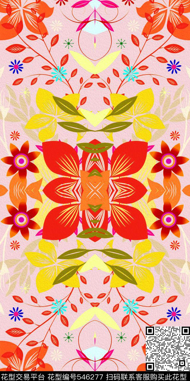 时尚油画花卉连衣裙外套羽绒服数码印花华亿平台下载（图片编号: 546277） - 瓦栏（Walan）