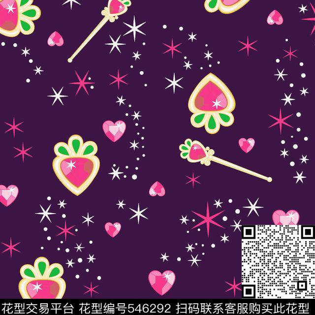 童装卡通钻石魔仙棒童装面料华亿平台传统印花华亿平台下载（图片编号: 546292） - 瓦栏（Walan）