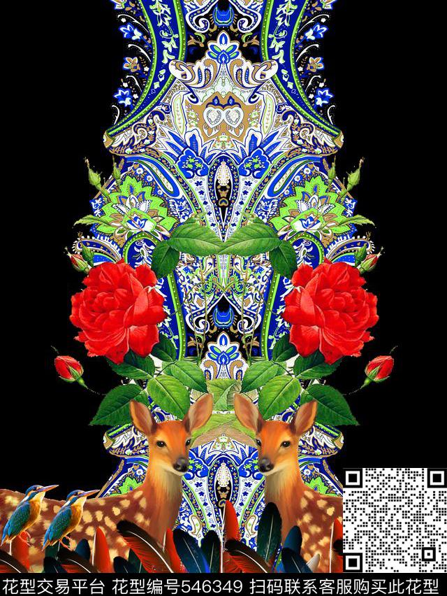 时尚潮流趣味动物手绘花鸟数码印花华亿平台下载（图片编号: 546349） - 瓦栏（Walan）