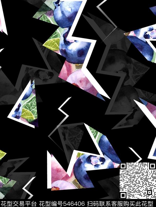 时尚潮流趣味男装图案抽象几何数码印花华亿平台下载（图片编号: 546406） - 瓦栏（Walan）