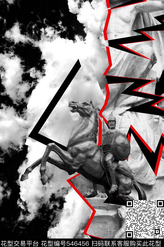 时尚潮流自然纹理艺术拼块数码印花华亿平台下载（图片编号: 546456） - 瓦栏（Walan）