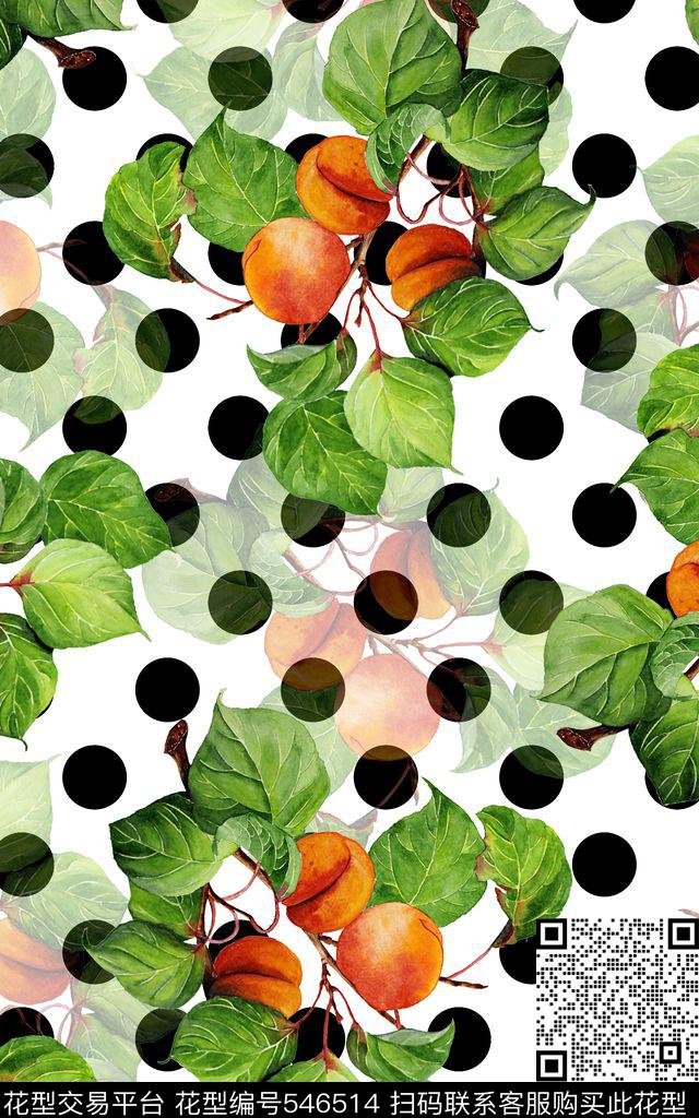 简约花卉波点圆点服装花卉数码印花华亿平台下载（图片编号: 546514） - 瓦栏（Walan）