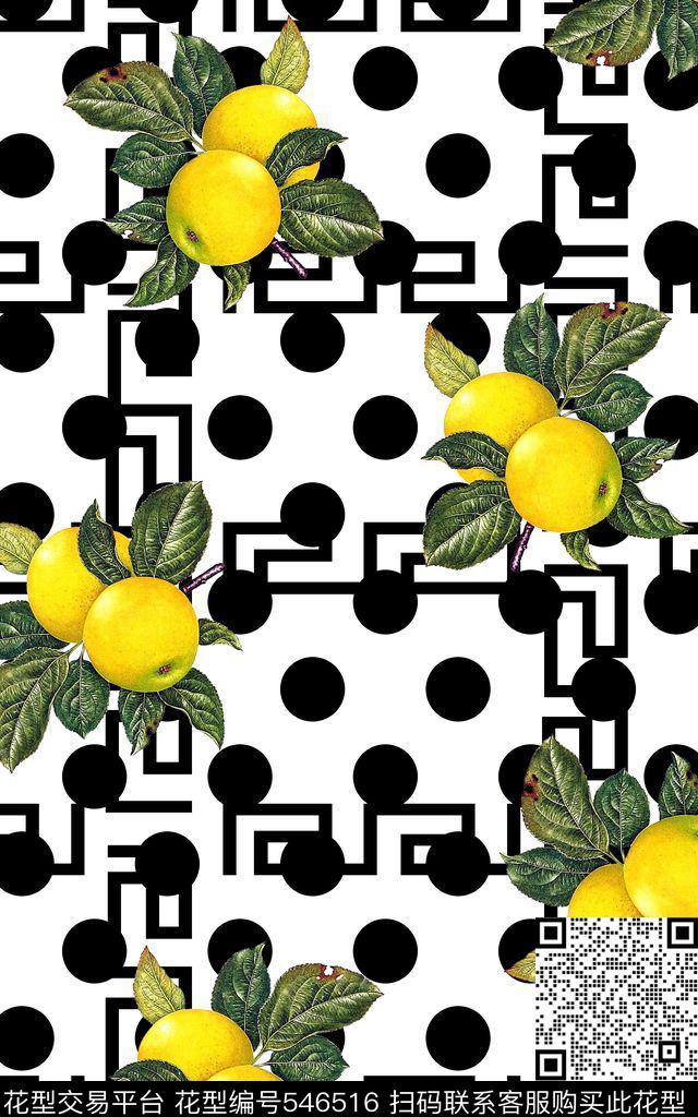 简约花卉波点圆点服装花卉数码印花华亿平台下载（图片编号: 546516） - 瓦栏（Walan）