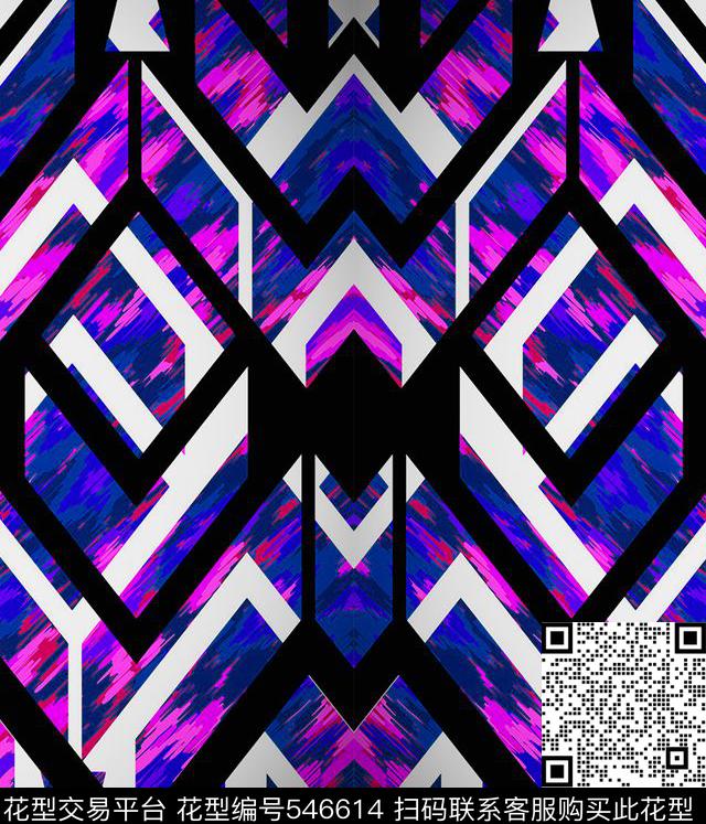简约几何渐变数码印花华亿平台下载（图片编号: 546614） - 瓦栏（Walan）