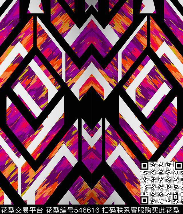 简约几何渐变数码印花华亿平台下载（图片编号: 546616） - 瓦栏（Walan）