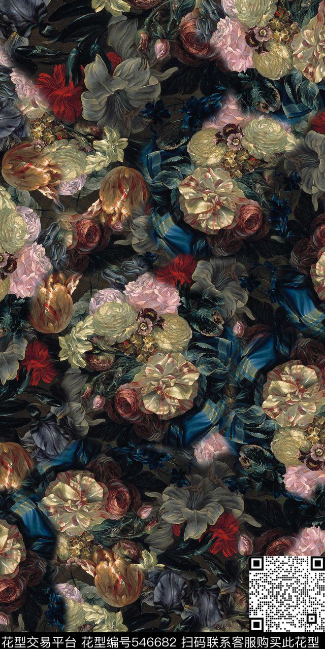 宫廷服饰宫廷式古典数码印花华亿平台下载（图片编号: 546682） - 瓦栏（Walan）