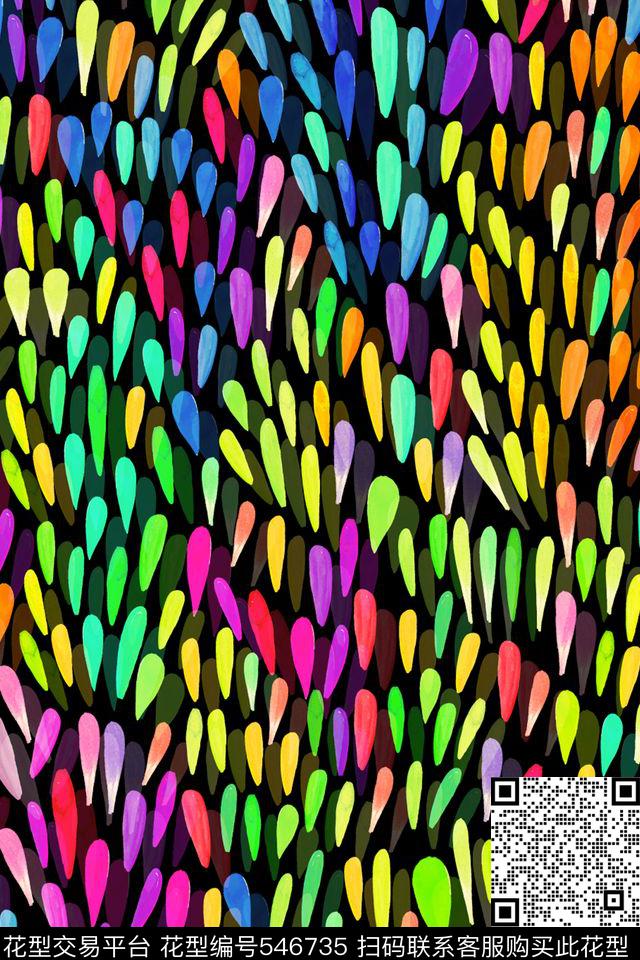 炫彩水彩水滴数码印花华亿平台下载（图片编号: 546735） - 瓦栏（Walan）