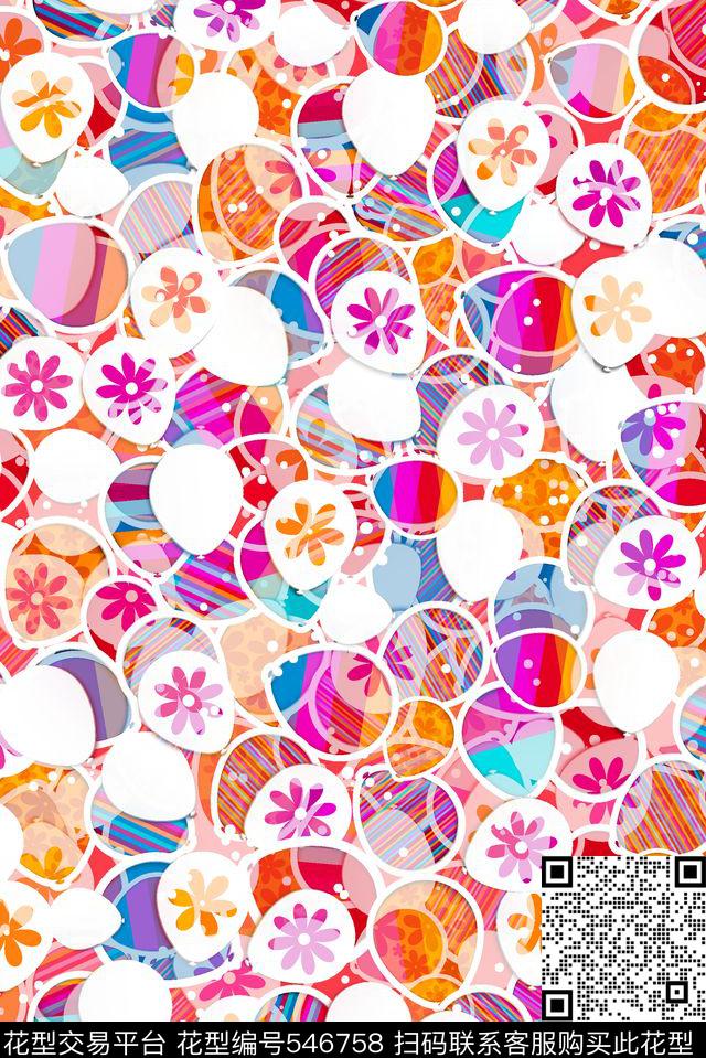 彩色缤纷夏日数码印花华亿平台下载（图片编号: 546758） - 瓦栏（Walan）