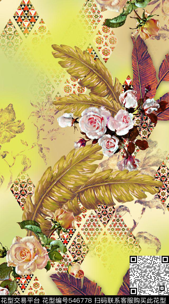 阿拉伯风格渐变数码印花华亿平台下载（图片编号: 546778） - 瓦栏（Walan）