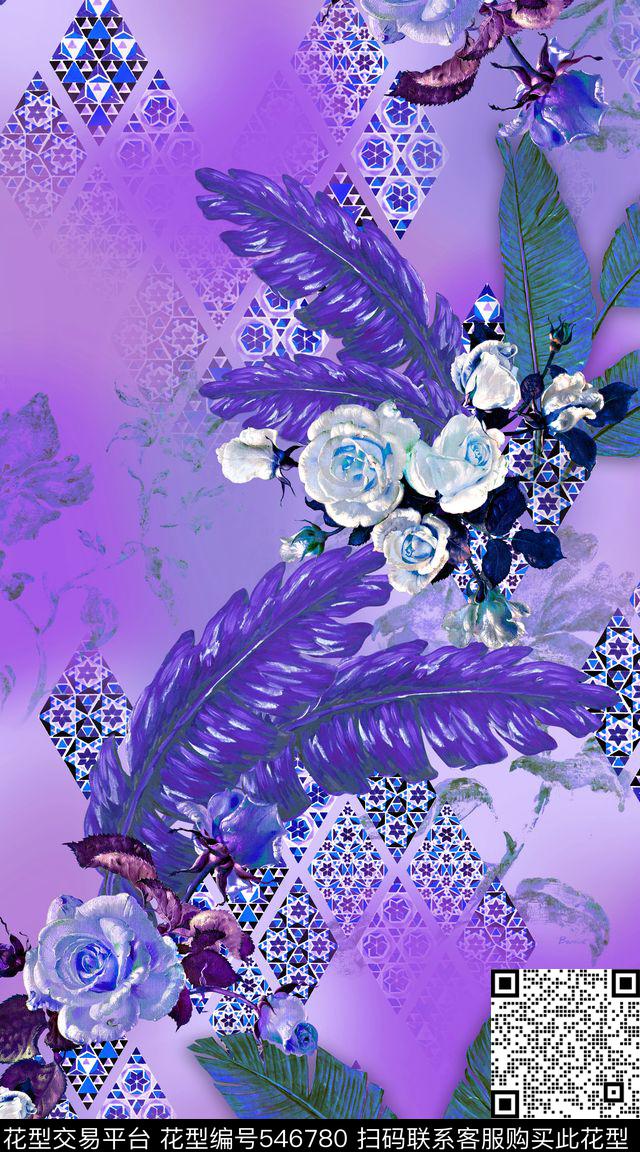 阿拉伯风格渐变数码印花华亿平台下载（图片编号: 546780） - 瓦栏（Walan）