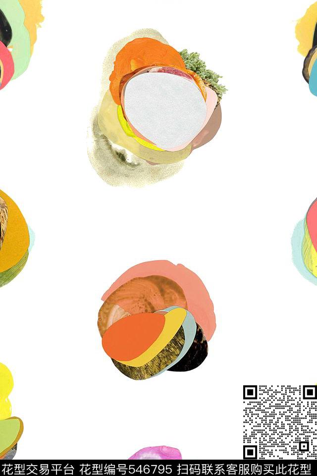 抽象几何服装设计时尚小清新数码印花华亿平台下载（图片编号: 546795） - 瓦栏（Walan）