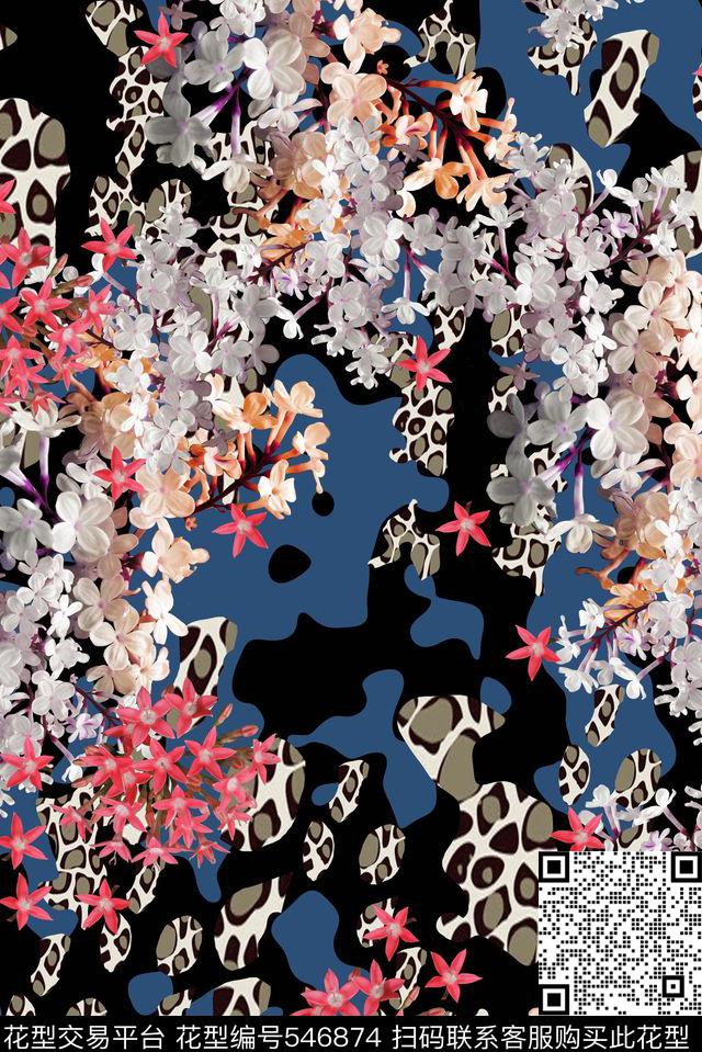 抽象动物花朵摄影动物装饰数码印花华亿平台下载（图片编号: 546874） - 瓦栏（Walan）