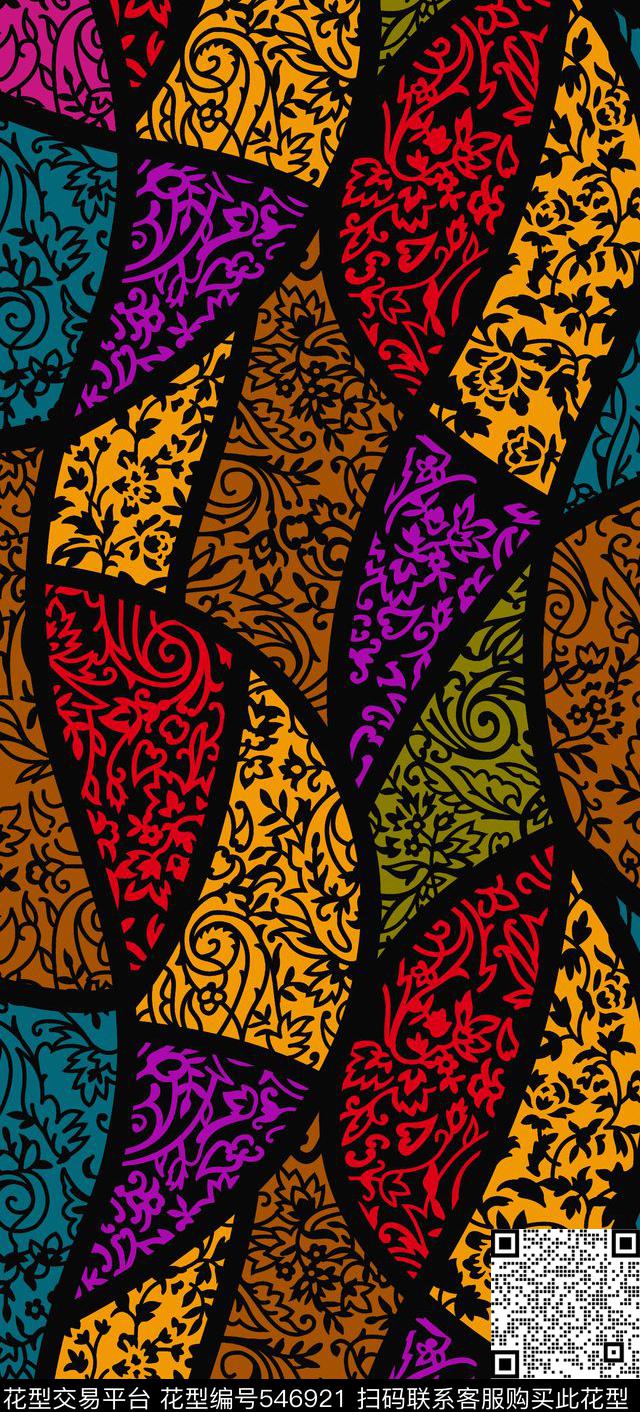 几何线条手绘印花传统纹样传统印花华亿平台下载（图片编号: 546921） - 瓦栏（Walan）