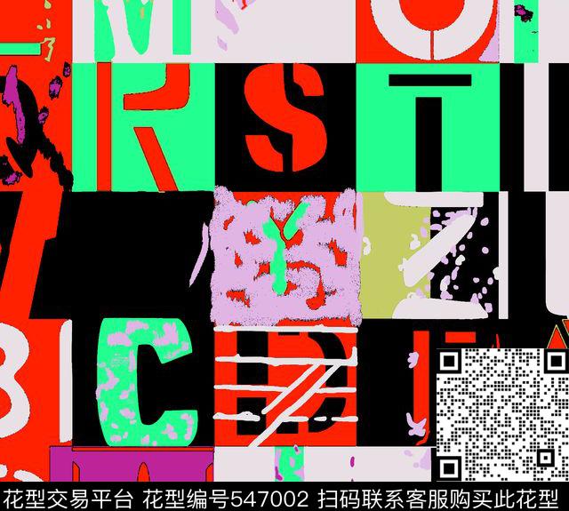 涂鸦字母男衬衫夹克传统印花华亿平台下载（图片编号: 547002） - 瓦栏（Walan）