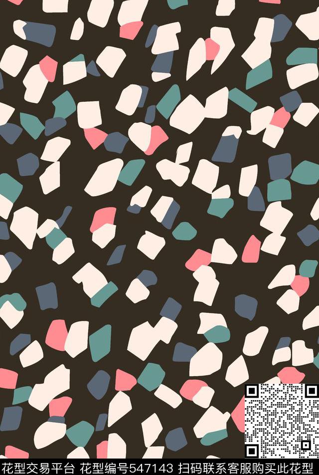 传统手绘几何抽象格子雨伞传统印花华亿平台下载（图片编号: 547143） - 瓦栏（Walan）