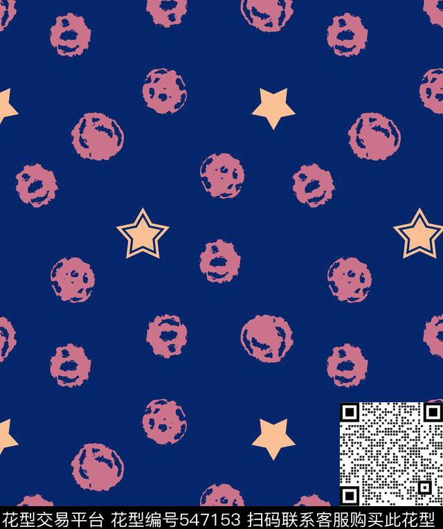 传统手绘抽象圆圈星星雨伞传统印花华亿平台下载（图片编号: 547153） - 瓦栏（Walan）