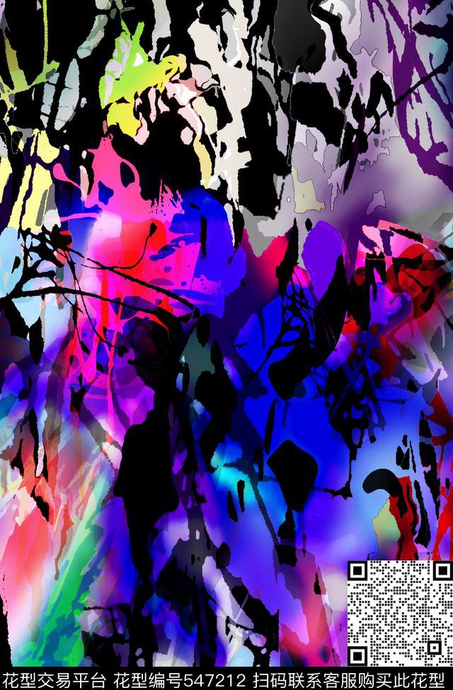 抽象几何数码花数码印花华亿平台下载（图片编号: 547212） - 瓦栏（Walan）