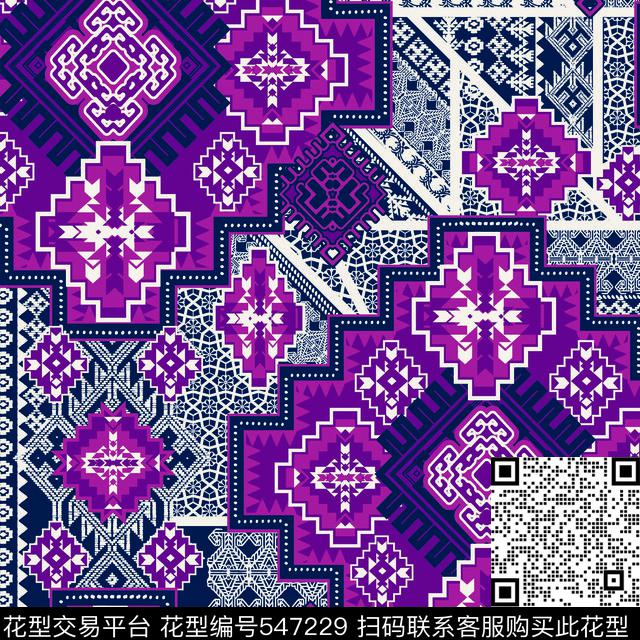 格子几何手绘传统印花华亿平台下载（图片编号: 547229） - 瓦栏（Walan）