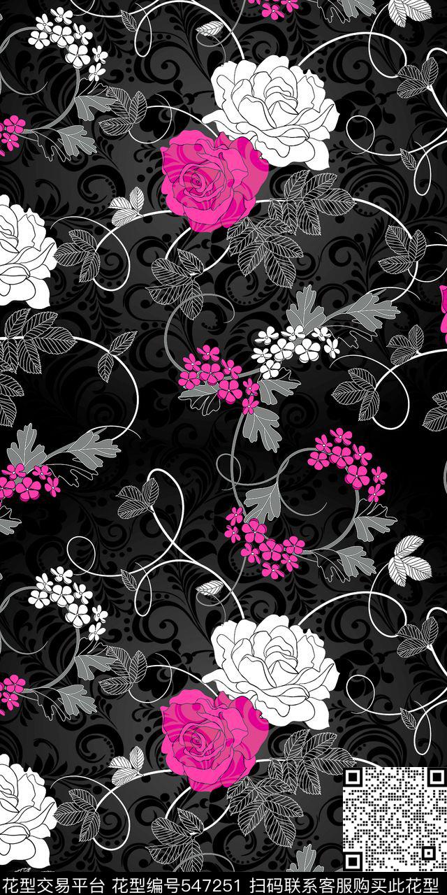 复古花纹线条花卉民族复古线条花卉传统印花华亿平台下载（图片编号: 547251） - 瓦栏（Walan）