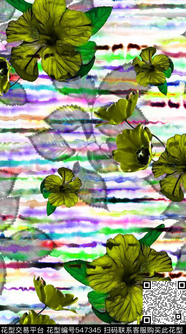 阿拉伯风格水彩数码印花华亿平台下载（图片编号: 547345） - 瓦栏（Walan）