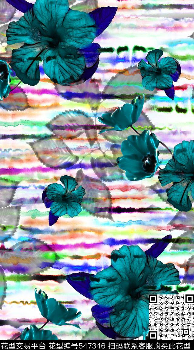 阿拉伯风格水彩数码印花华亿平台下载（图片编号: 547346） - 瓦栏（Walan）