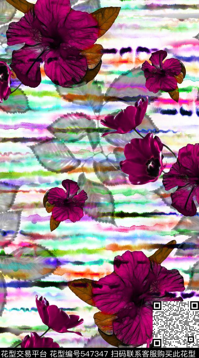 阿拉伯风格水彩数码印花华亿平台下载（图片编号: 547347） - 瓦栏（Walan）