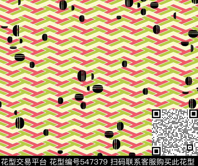 流行时尚几何圆点传统印花华亿平台下载（图片编号: 547379） - 瓦栏（Walan）