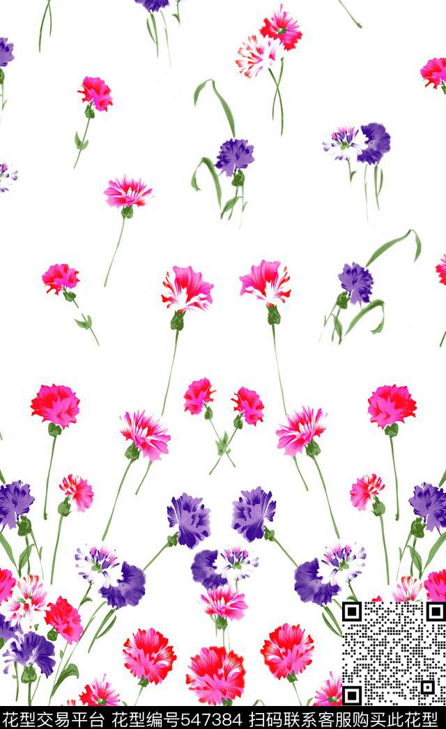 流行时尚定位小清新渐变花卉服装连衣裙家纺窗帘墙纸流行时尚清新定位渐变花卉服装家纺墙纸花卉传统印花华亿平台下载（图片编号: 547384） - 瓦栏（Walan）