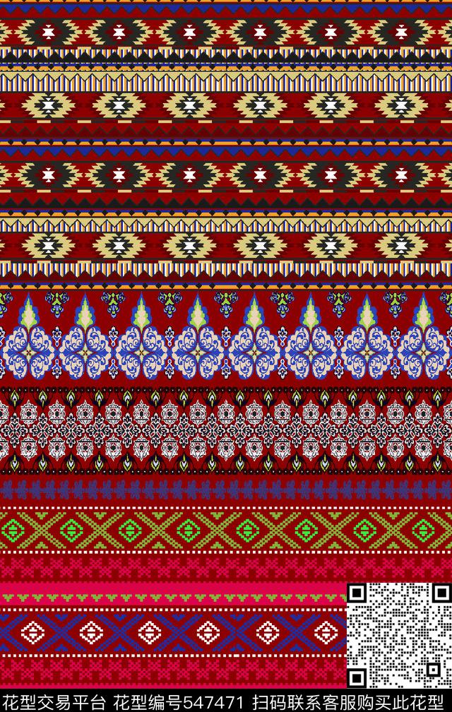 潮流几何时尚传统印花华亿平台下载（图片编号: 547471） - 瓦栏（Walan）