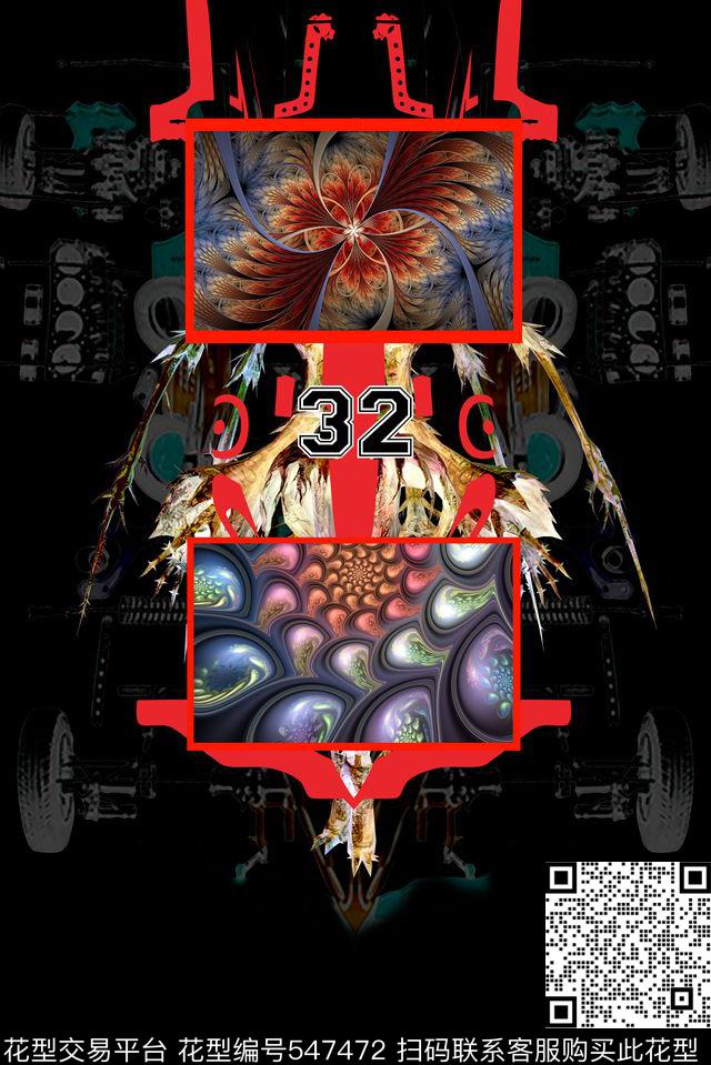 t恤华亿平台潮流分形艺术数码印花华亿平台下载（图片编号: 547472） - 瓦栏（Walan）