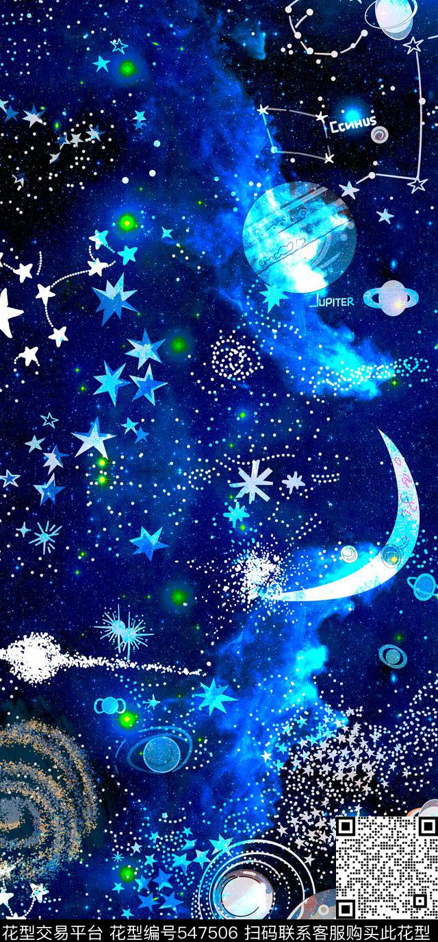 抽象流行趋势星星数码印花华亿平台下载（图片编号: 547506） - 瓦栏（Walan）